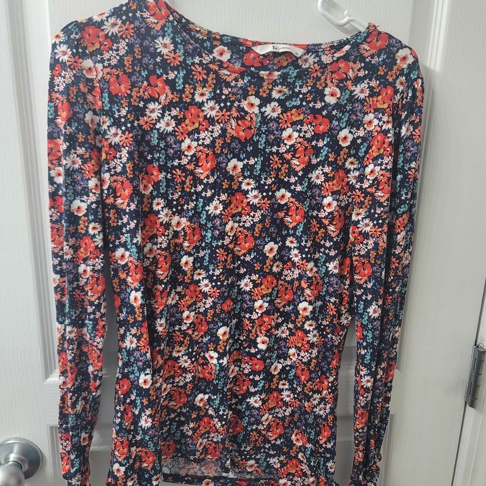 Elegant Floral Print Long Sleeve Blouse